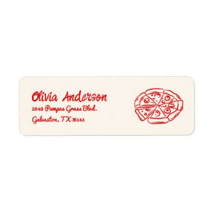 Pizza Hand plockade Speciell Delivery Baby Shower  Returadress Etikett