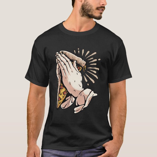 Pizza Händer T Shirt (Framsida)