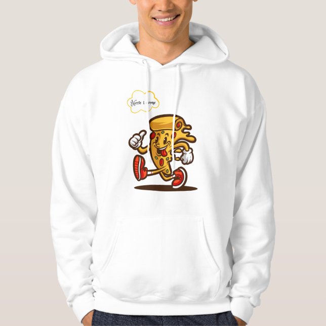 pizza, här i kom hoodie (Framsida)