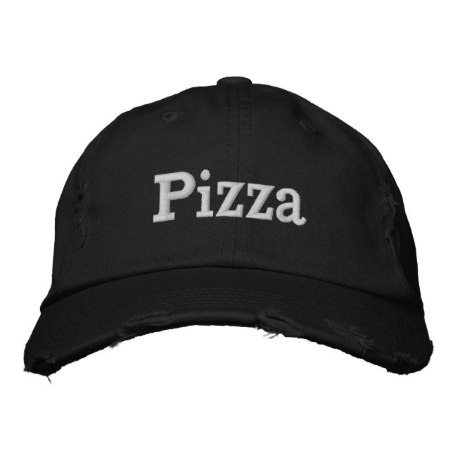 Pizza Hat Embroired Broderad Keps (Framsida)