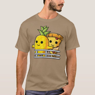 Pizza Hawaii Älskare Pose Pineapple och Pizza vid T Shirt