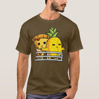 Pizza Hawaii Älskare Pose Pineapple och Pizza vid T Shirt