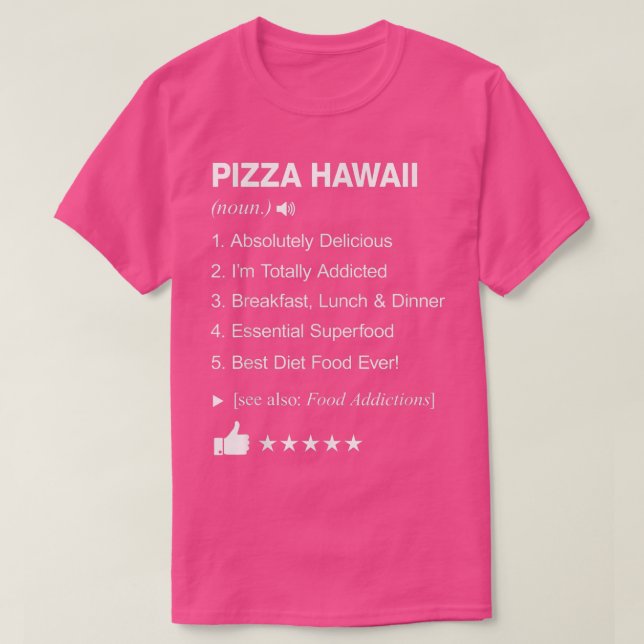Pizza Hawaii Definition betyder Funny T Shirt (Design framsida)
