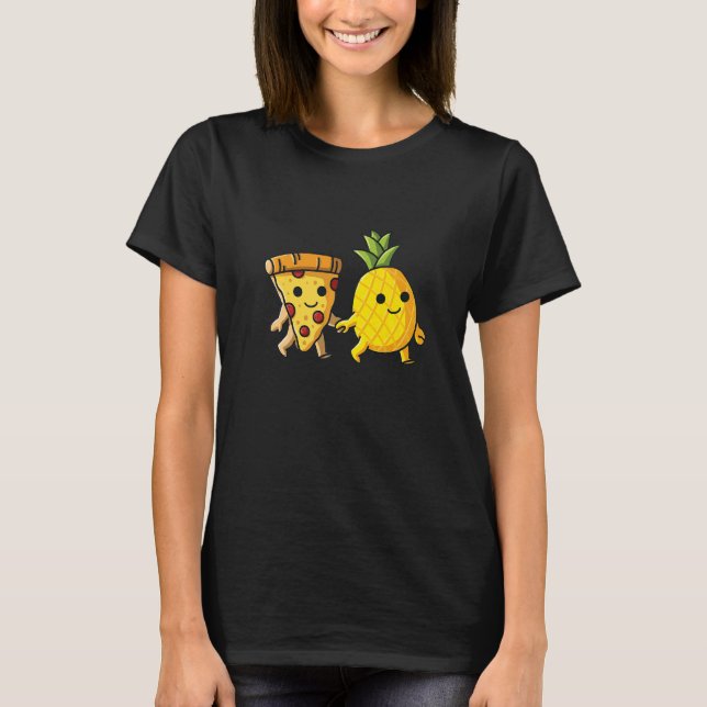 Pizza Hawaii Pineapple och Pizza Kärlek T Shirt (Framsida)