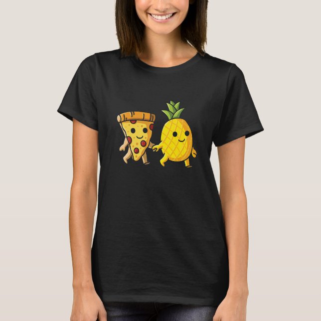 Pizza Hawaii Pineapple och Pizza Kärlek T Shirt (Framsida)