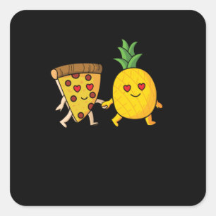 Pizza Hawaii Pineapple Pizza Food Fyrkantigt Klistermärke