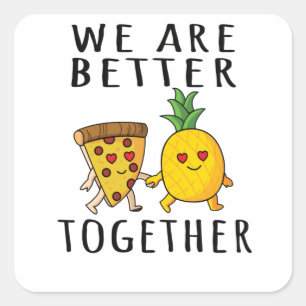 Pizza Hawaii Pineapple Pizza Food Fyrkantigt Klistermärke