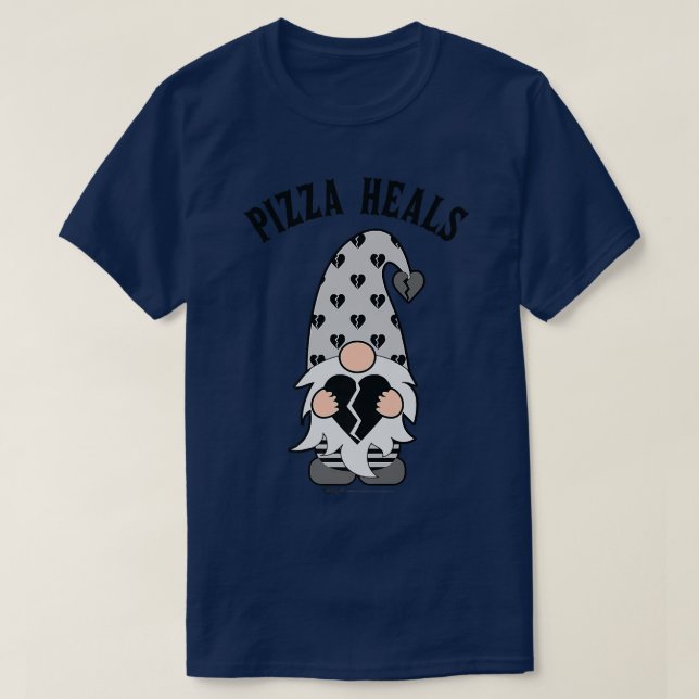 Pizza Heals Antivalentines Day Gnome 3261 T Shirt (Design framsida)