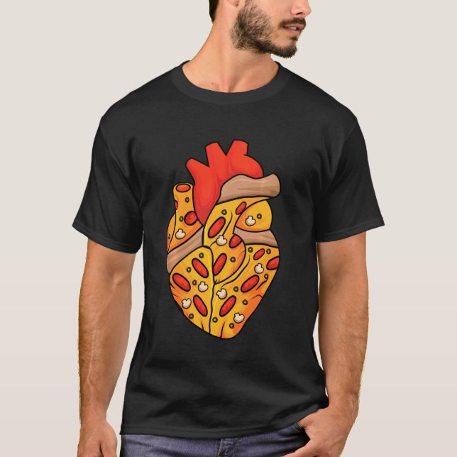 Pizza Heart Slice Neapolitan Älskare Pizzeria Pizz T Shirt (Framsida)