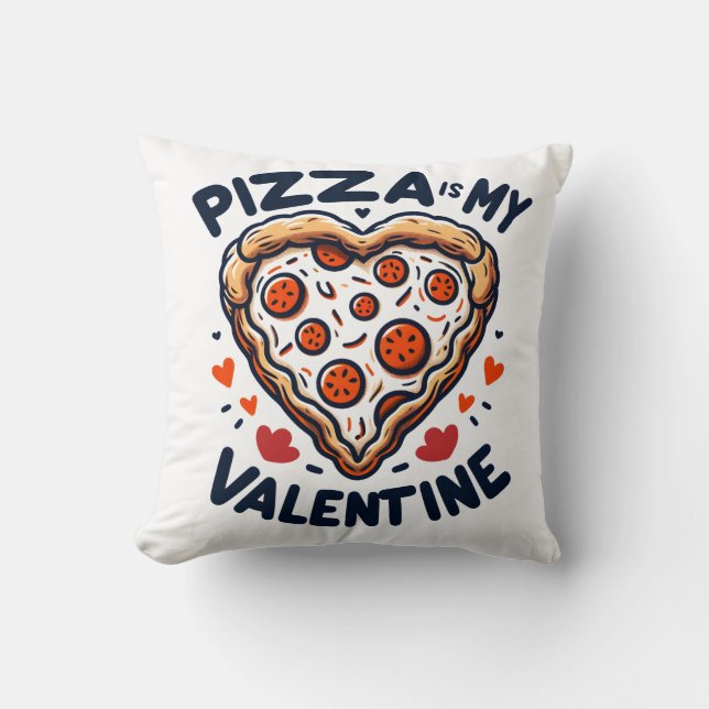 Pizza Heart Valentine Kudde (Framsida)