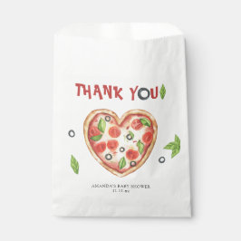 pizza heart watercolor baby shower THANKS