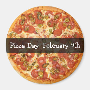 Pizza-Helgdag i februari Magnet