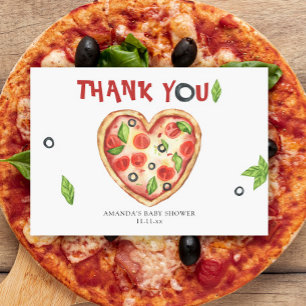 pizza hjärta akvarell baby shower TACK Kort