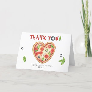 pizza hjärta akvarell baby shower TACK Kort