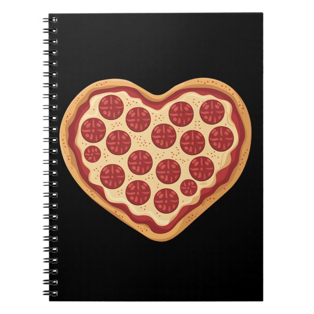 Pizza Hjärtformad Söt Alla Hjärtans Dag Anteckningsbok (Framsidan)