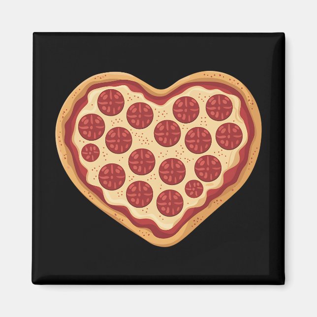 Pizza Hjärtformad Söt Alla Hjärtans Dag Magnet (Framsidan)