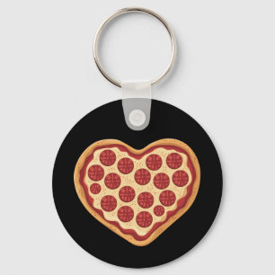 Pizza Hjärtformad Söt Alla Hjärtans Dag Nyckelring