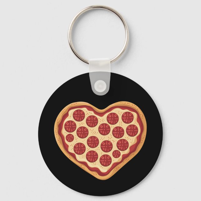 Pizza Hjärtformad Söt Alla Hjärtans Dag Nyckelring (Framsida)