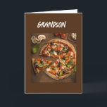 *PIZZA HUMOR* FÖR DIN BIRTHDAY GRANDSON KORT<br><div class="desc">TACK FÖR ATT STOPPA MED ETT AV MINA ÅTTA LAGER!</div>