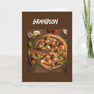 *PIZZA HUMOR* FÖR DIN BIRTHDAY GRANDSON KORT