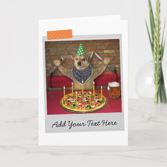 Pizza Hund Funny Card Kort (Framsida)