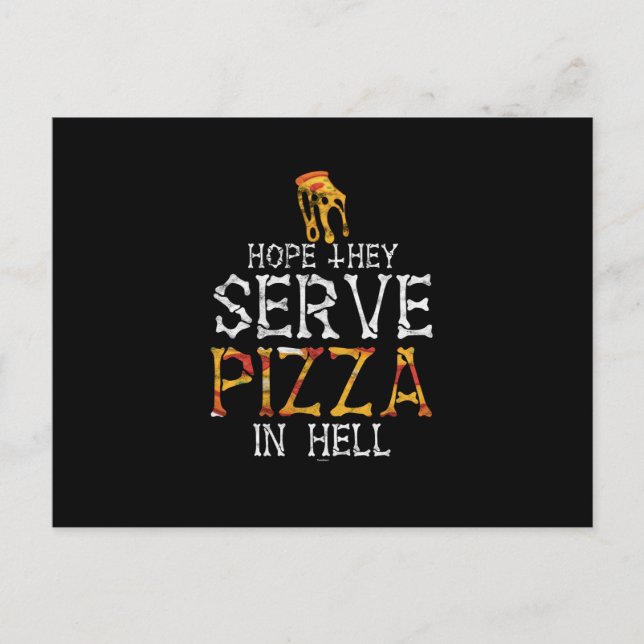 Pizza i helvete helg vykort (Framsida)