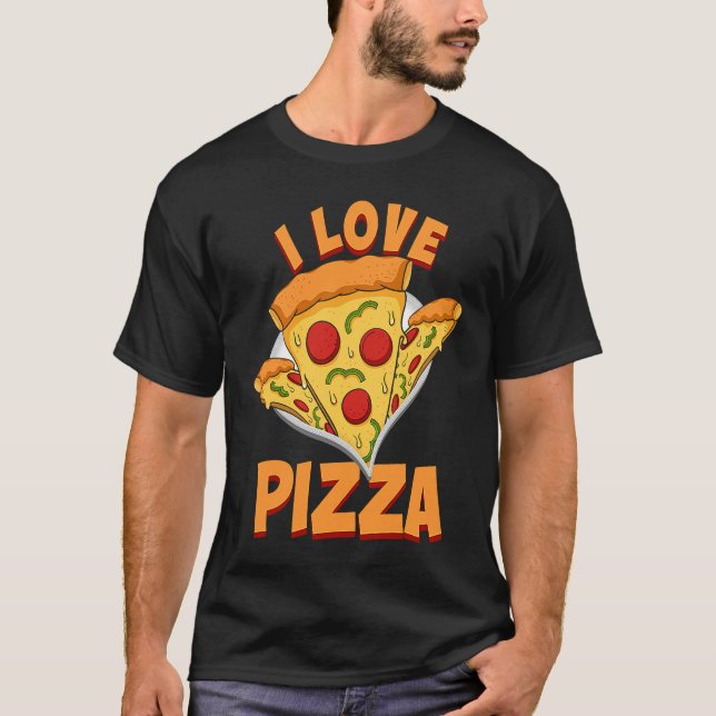 Pizza  I Love Food Chef  Restaurant T Shirt (Framsida)