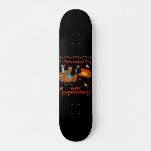 PIZZA I STÄLLET? HAPPY THANKSGIVING lustig kalkon Mini Skateboard Bräda 18,5 Cm