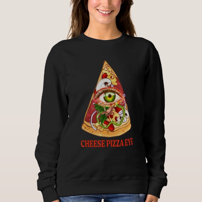 Pizza Illuminati All Seeing Öga T Shirt (Framsida)