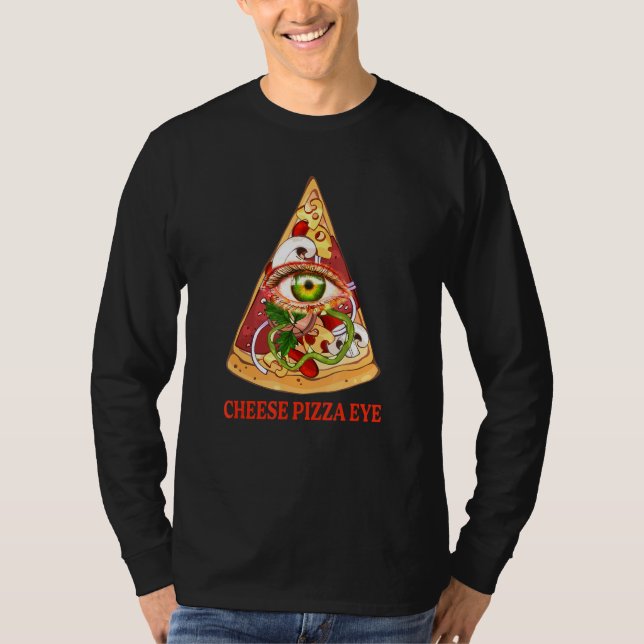 Pizza Illuminati All Seeing Öga T Shirt (Framsida)