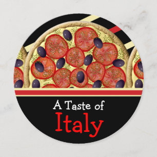 Pizza illustrerar snabbmatsmatsmiddagen i Italien, Inbjudningar