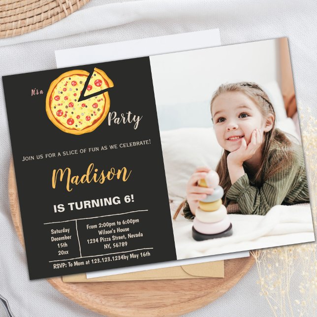Pizza-inbjudningar med foto inbjudningar (Pizza Invitations with photo)