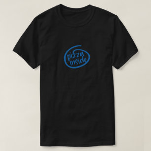 Pizza Inuti Svart Unisex Rolig Tech Parodi T Shirt
