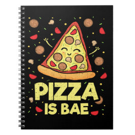 Pizza Is Bae - Cute Kawaii Funny Tecknad - Novelty Anteckningsbok Med Spiral