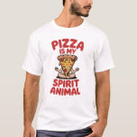 Pizza Is My Spirit Animal T Shirt<br><div class="desc">A must-have design for pizza lovers and food humor fans. Perfect for anyone whose personality is fueled by cheese and slices.</div>
