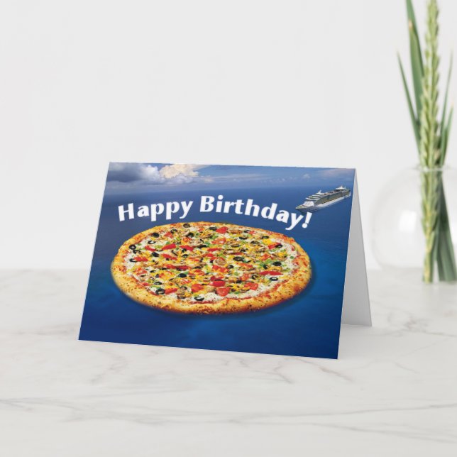 Pizza Island-födelsedagskort Kort (Framsida)