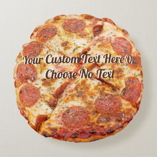 Pizza Italia Food Pepperoni Cheese | ANPASSNINGSBA Rund Kudde (Framsidan)