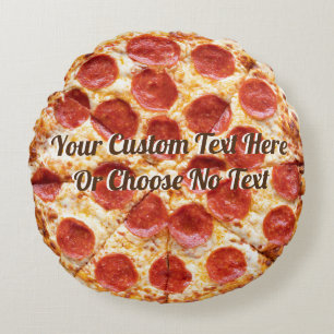 Pizza Italia Food Pepperoni Cheese   Anpassningsba Rund Kudde