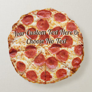 Pizza Italia Food Pepperoni Cheese ANPASSNINGSBA Rund Kudde