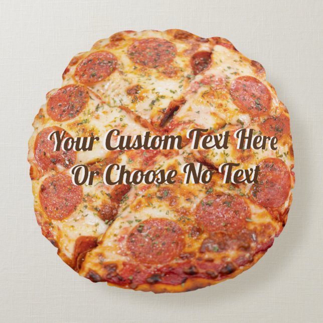 Pizza Italia Food Pepperoni Cheese | ANPASSNINGSBA Rund Kudde (Framsidan)