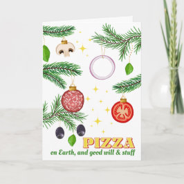 Pizza Italian restaurant catering Christmas Helgkort