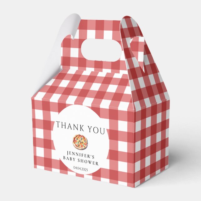 Pizza Italias Avslappnad Baby Shower Favor Bag Box Presentaskar (Framsidan Sidan)