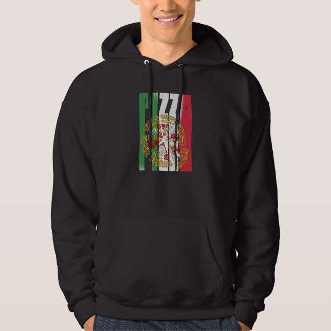 Pizza Italy Flag Pizzeria Pizza Baker Pizza Hoodie (Framsida)