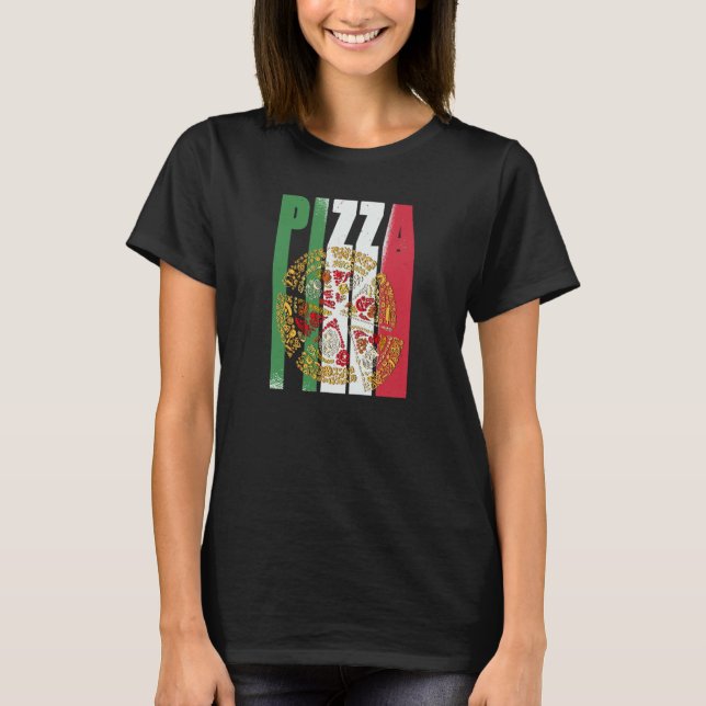 Pizza Italy Flag Pizzeria Pizza Baker Pizza T Shirt (Framsida)