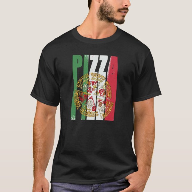 Pizza Italy Flag Pizzeria Pizza Baker Pizza T Shirt (Framsida)