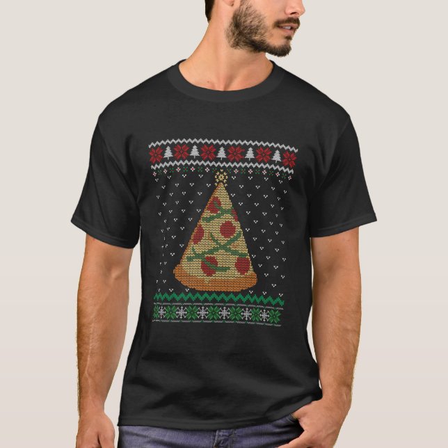 Pizza Julgran Funny Julafton Ljus Boys Ugly S T Shirt (Framsida)