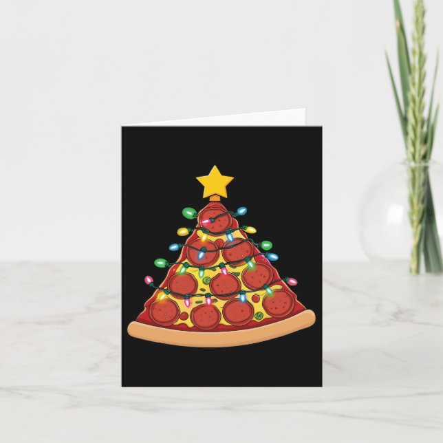 Pizza Julgran Ljus Julafton Boys Manar Crustmas Kort (Framsida)