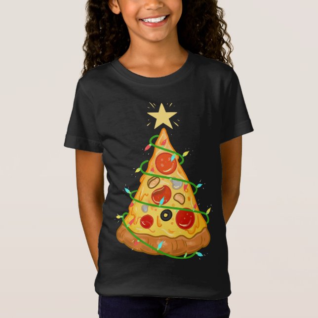 Pizza Julgran Pizza Älskare Gift T Shirt (Framsida)