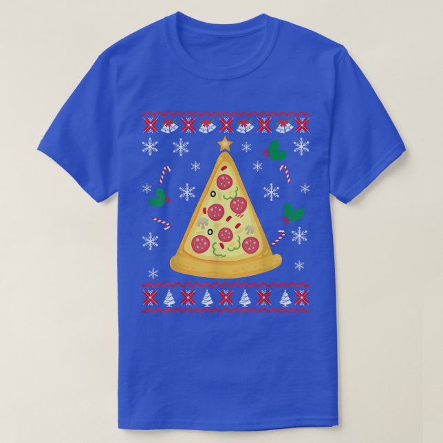 Pizza Julgran Ugly jul Sweater Funny T Shirt (Design framsida)