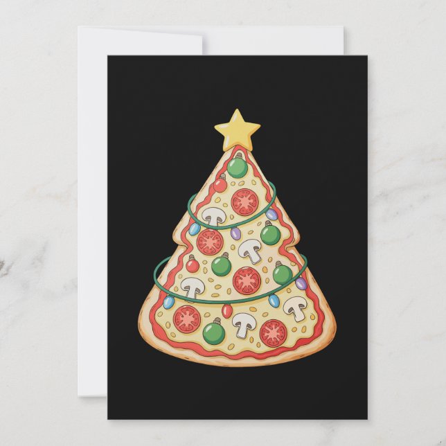 Pizza julgran Xmas-ljus Crustmas högtid Julkort (Framsida)